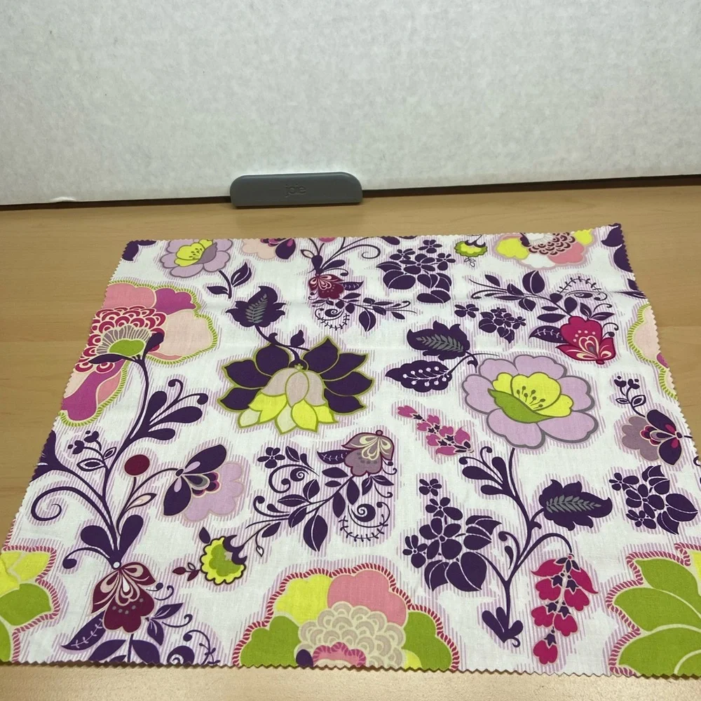 Assorted Floral & Geometric Cotton Fabric Pieces - Pink, Purple, Lime - Picture 2 of 11